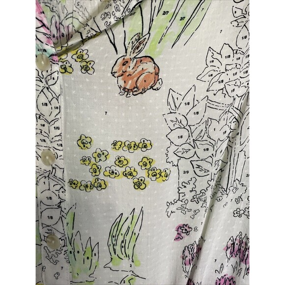 Anthropologie Maeve Color By Numbers Watercolor Rosa Blouse Size M Art To Wear - Picture 4 of 11